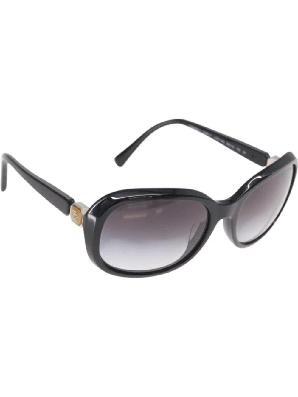 CHANEL Sunglasses plastic Black CC
